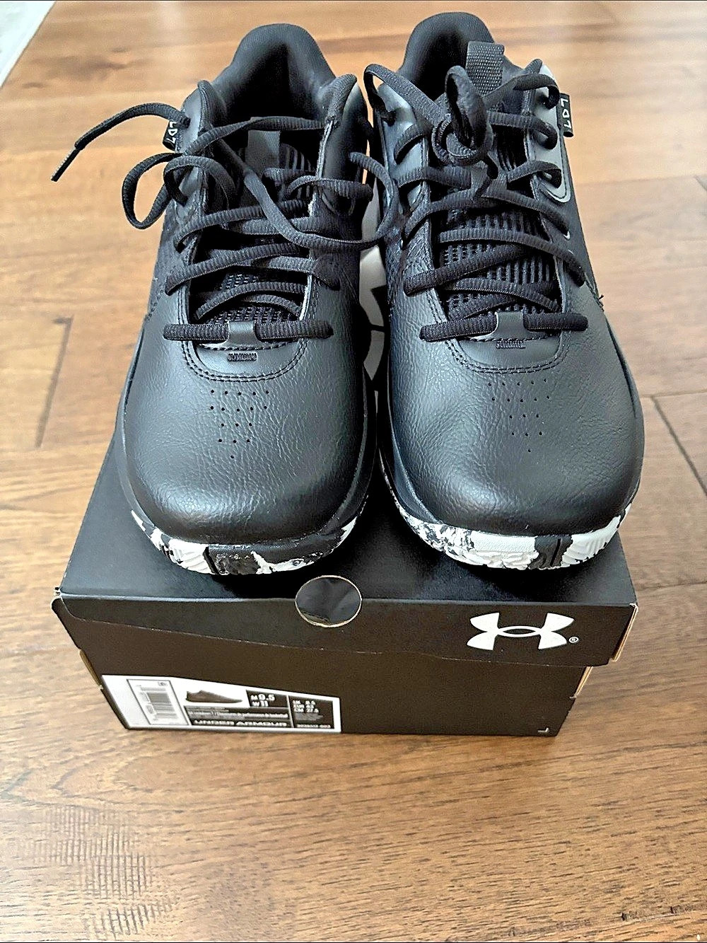 Under Armour Charged Stride Men's Athletic Shoes Black & White US 9.5